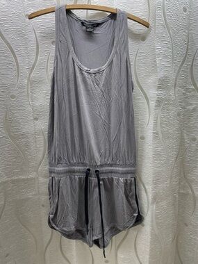 Industry Romper Womens P/S Gray Good Sporty Sleeveless Drawstring Jersey Knit